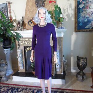 Stella McCartney Purple Long Sleeves Fit & Flare Sheath Dress SIze IT 40- US 4/6